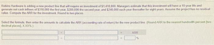  Robins Hardware is adding a new product line that will require