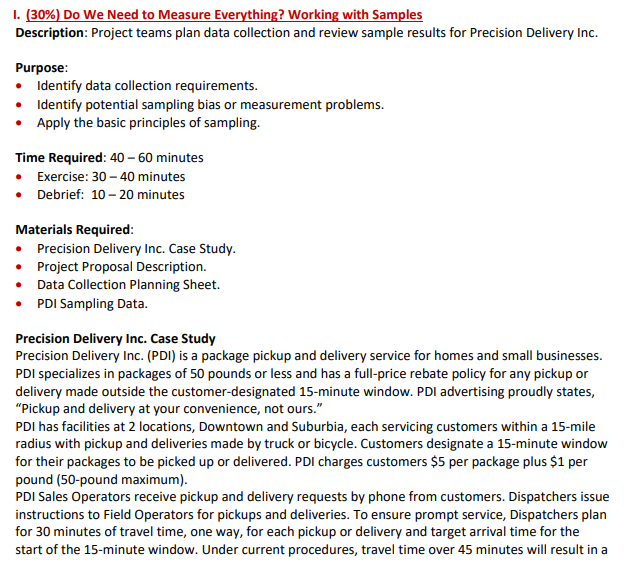  I. (30%) Do We Need to Measure Everything? Working with Samples