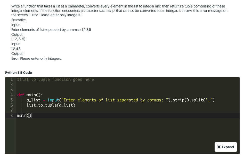  Write a function that takes a list as a parameter, converts