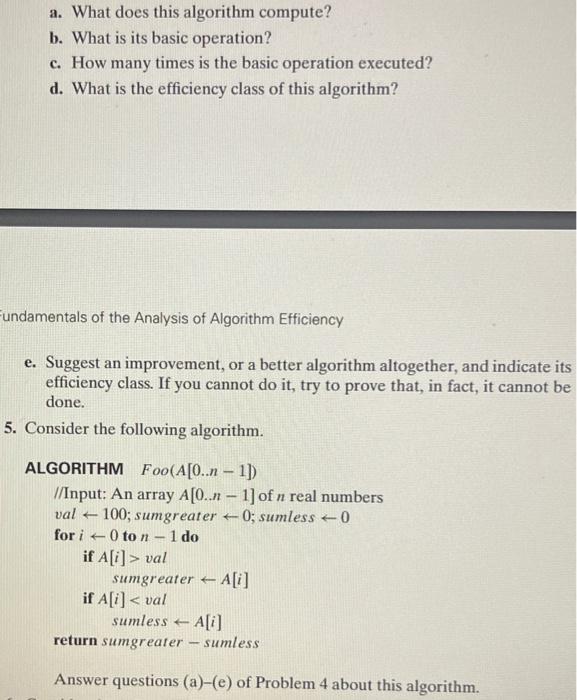  a. What does this algorithm compute? b. What is its basic