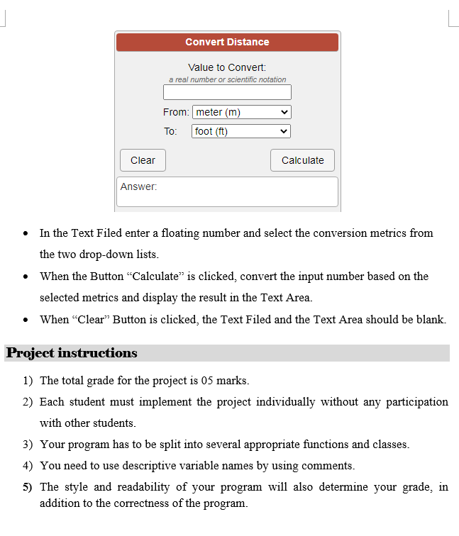 scientific notation From: To: Project Description The unit conversion calculator allows quick