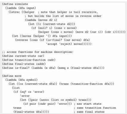 Write a comparative analysis between the implementations of the DFA simulation in