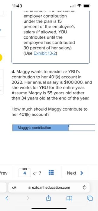the plan, YBU contributes 50 cents for every dollar the employee contributes.