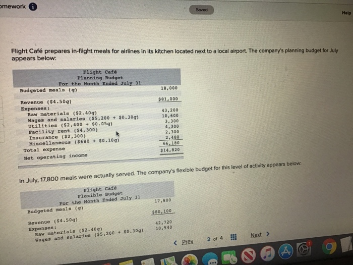 please type the answer omework Saved Help Flight Caf prepares in-flight meals