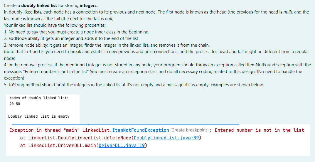 package LinkedList; class DoublyLinkedList { //Initially, heade and tail is set to