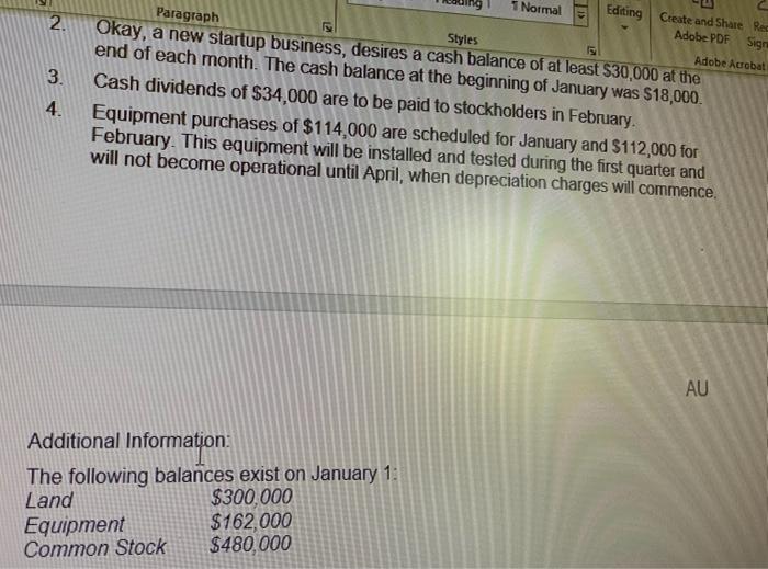 god bless you) Okay Co., a new startup business, is preparing their