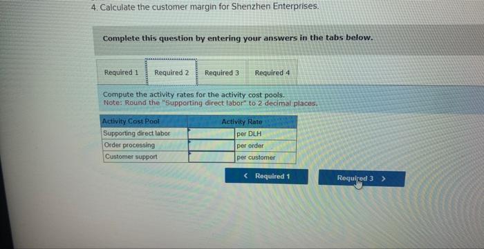 your answers in the tabs below. Compute the activity rates for the