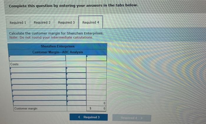 places. 3. Calculate the total overhead costs for the order from Shenzhen