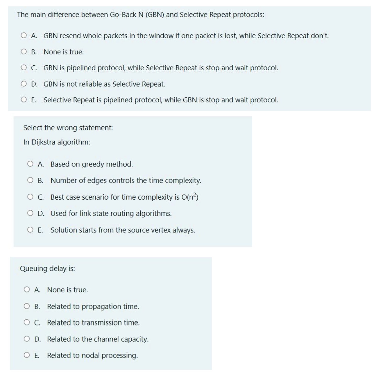 1 The main difference between Go-Back N(GBN) and Selective Repeat protocols: