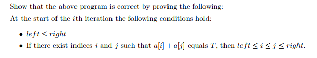 a sorted array a of consisting of distinct integers and an integer