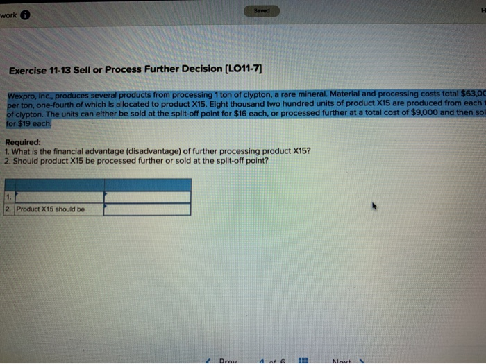  please show all work or no credit will be given. work