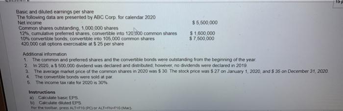 131 Basic and diluted earrings per share The following data are