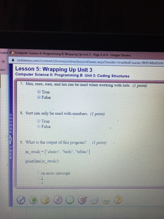 Frederick is taking this assessment. 1. Python does not permit changing the