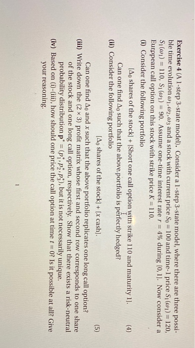  Exercise 4 (A 1-step 3-state model). Consider a 1-step 3-state model,