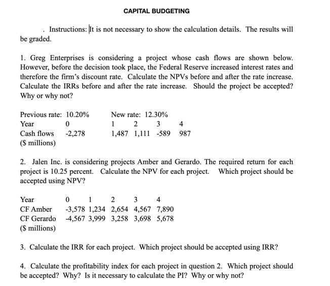 Please type out answers. . Instructions: It is not necessary to