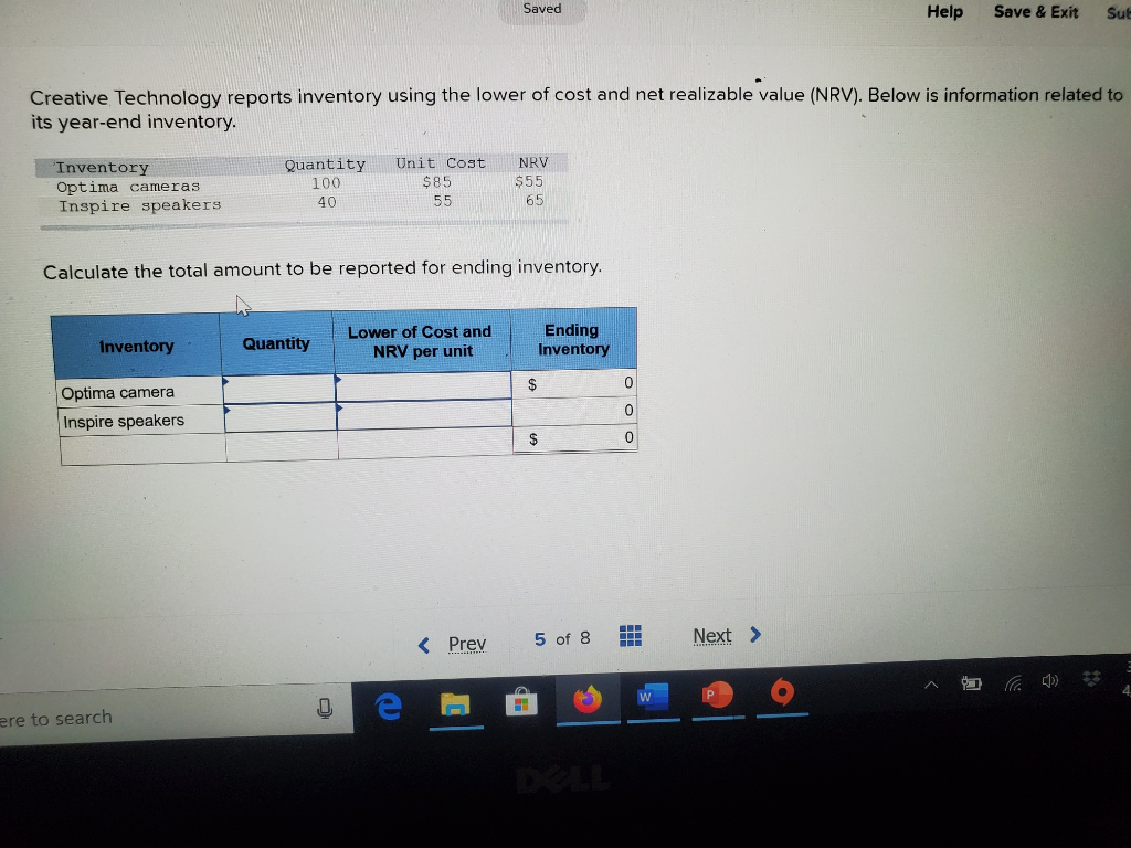  Saved Help Save & Exit Sue Creative Technology reports inventory using