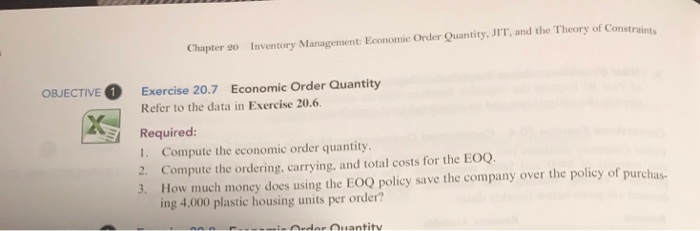  Chapter 20 Inventory Management Economic Order Quantity, JIT, and the Theory