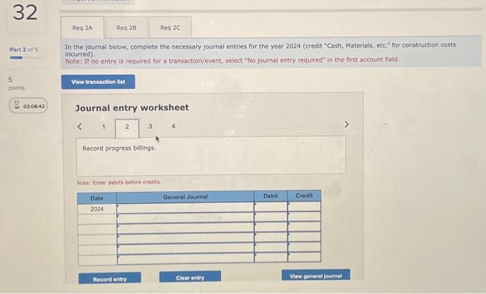 displayed below] In 2024, the Westgate Construction Company entered into a contract
