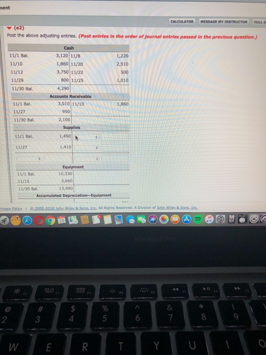 Equipment Repair. Debit $ 3,120 Credit Cash Accounts Receivable 3,010 Accounts Payable