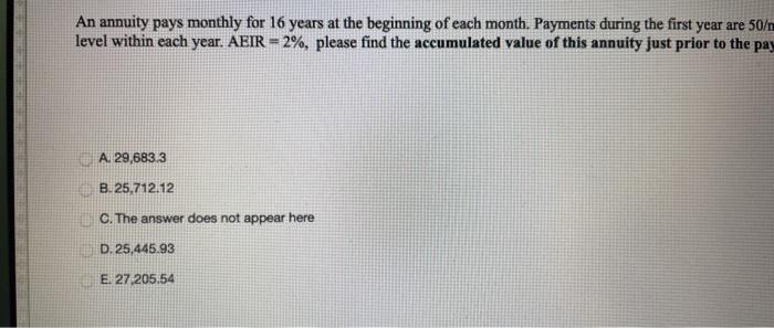 beginning of each month Payments during the first year are 50/month. Your