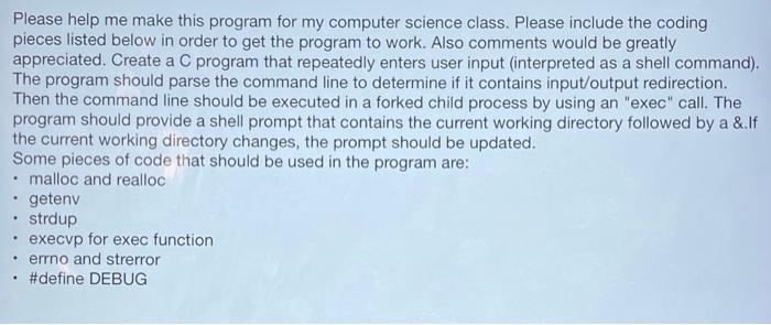 greatly appreciated!! Please help me make this program for my computer science