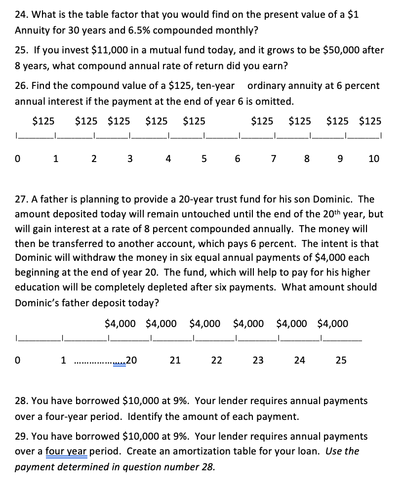 24. What is the table factor that you would find on