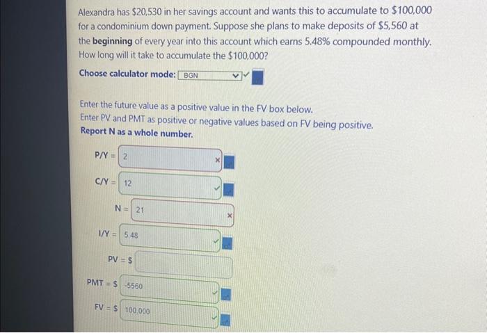  please answer this question quickly with details Alexandra has $20,530 in