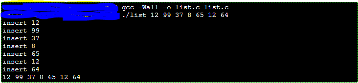 C program Modify this program (list.c) so it can take a list