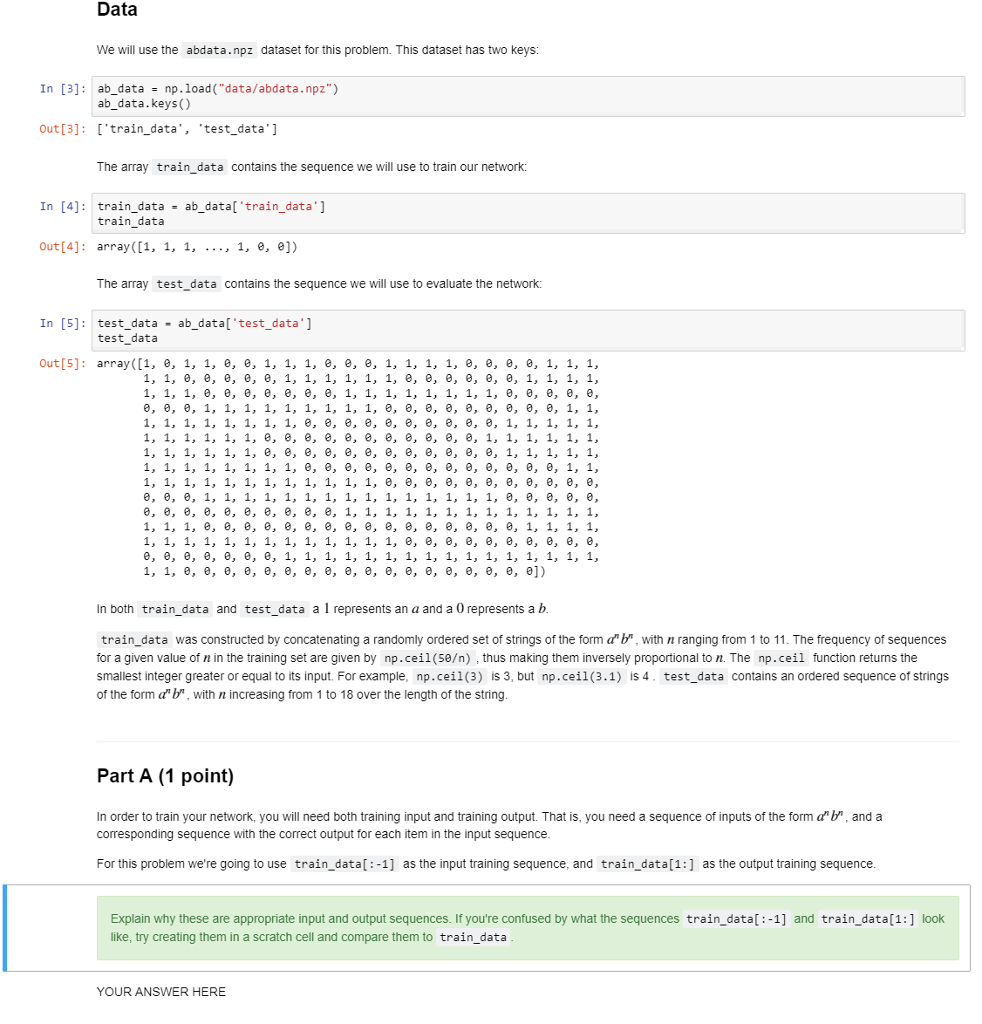  Data We will use the abdata.npz dataset for this problem. This