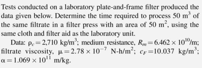 Create a flowchart for this problem. Tests conducted on a laboratory plate-and-frame