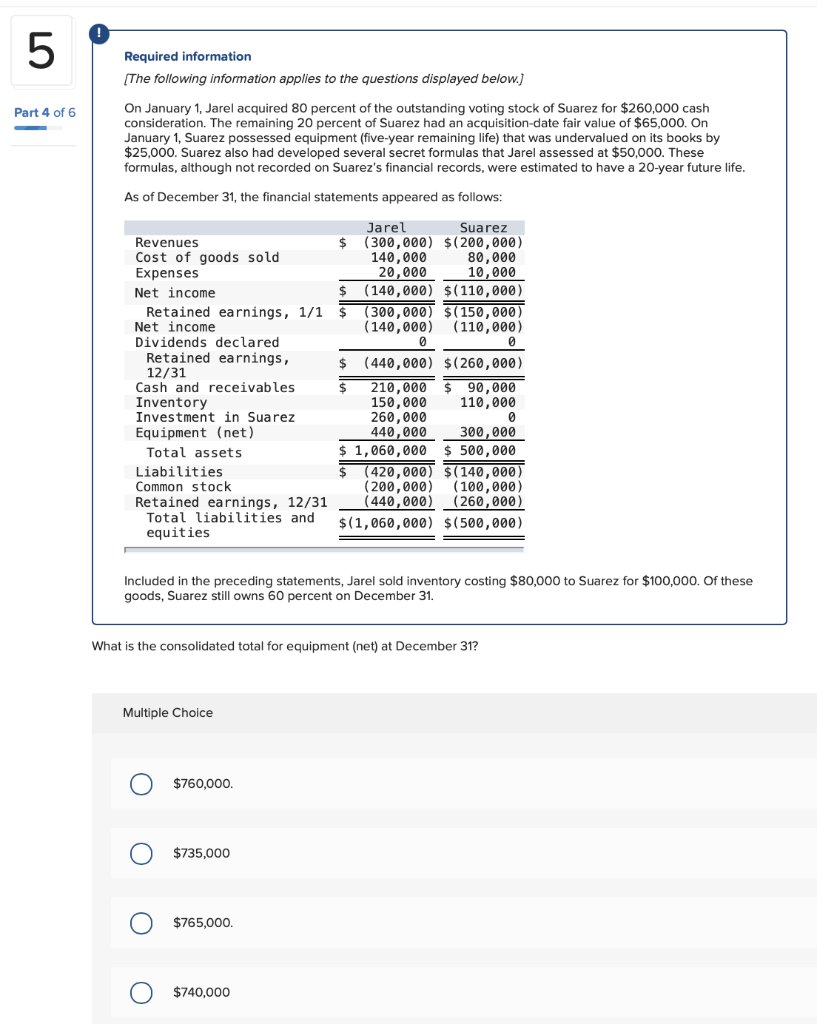 5. Answer step by step. 5 Required information [The following information applies