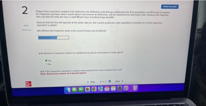  Output fiom a process contains 0.02 defective unit. Defective units that