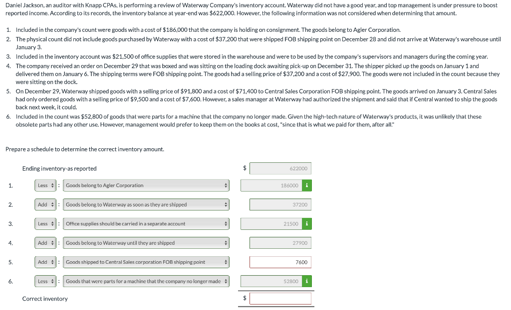  Daniel Jackson, an auditor with Knapp CPAs, is performing a review