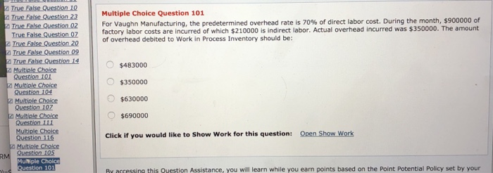  True False Question 10 True False Question 23 Multiple Choice Question