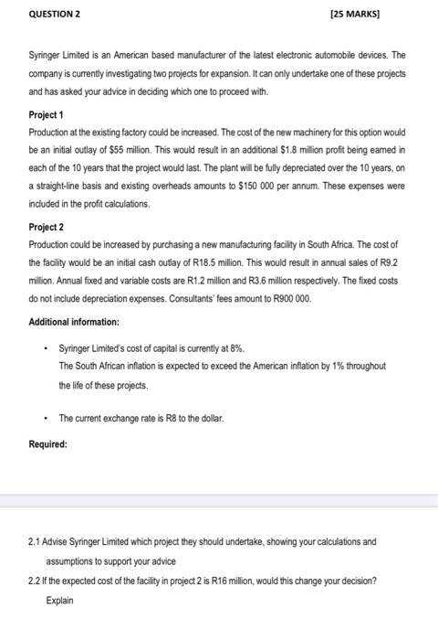 Please Complete Question 2.1 and 2.2...I have a time limit of 2