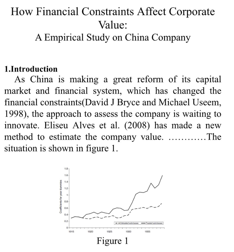  How Financial Constraints Affect Corporate Value: A Empirical Study on China