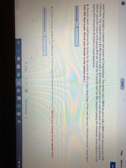  Seved Help Save & Che Janet Foster bought a computer and