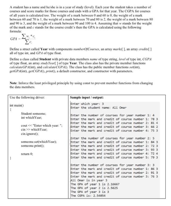 programming 2 (C++)answer it CLEARLY please A student has a name and