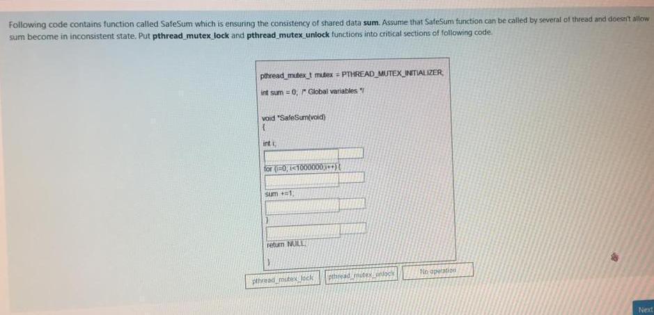 Following code contains function called SafeSum which is ensuring the consistency