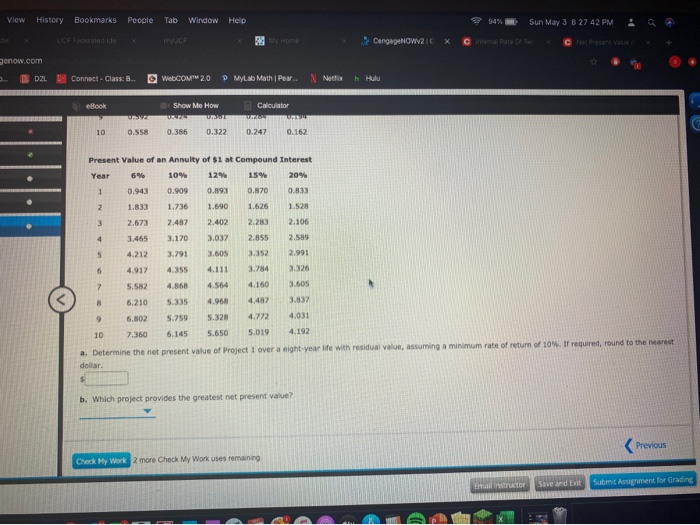 Present Value of an Annuity of $1 at Compound Interest table below.
