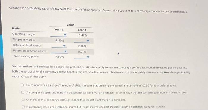 net profit margin choices: 8.55% 6.33% 16.00% or 4.99% year 2 return