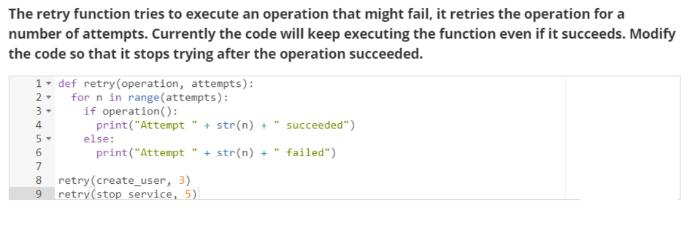 [Solved] The retry function tries to execute an op | SolutionInn
