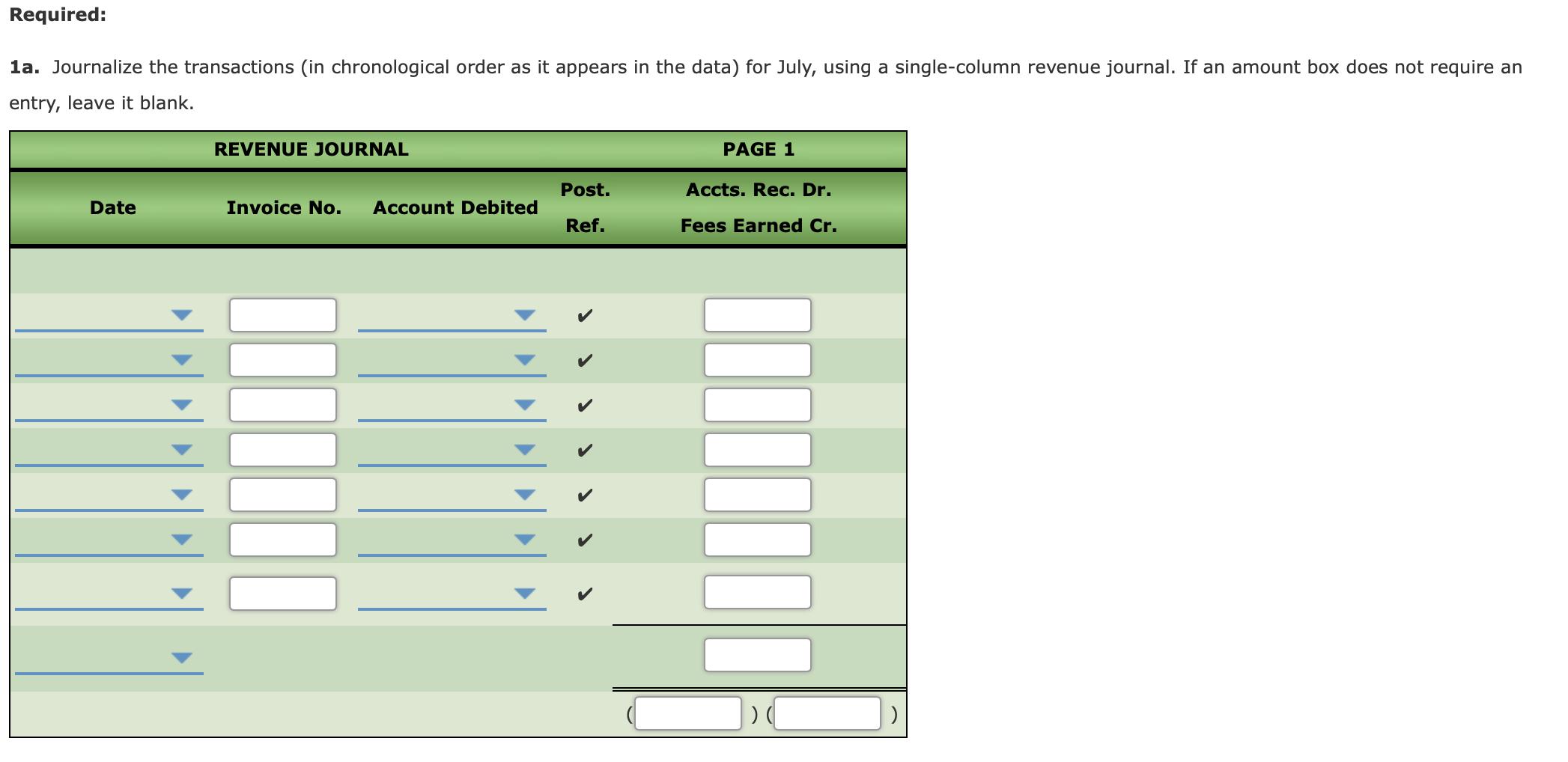 [Solved] Revenue Journal; Accounts Receivable subs SolutionInn