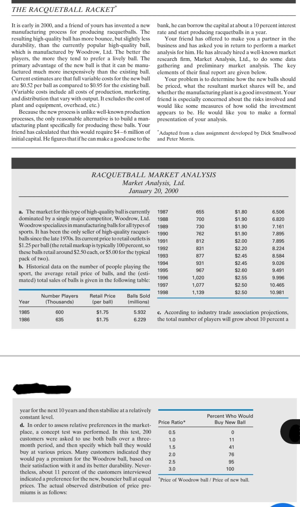 [Solved] Refer to the Racquetball Racket case. Rev SolutionInn