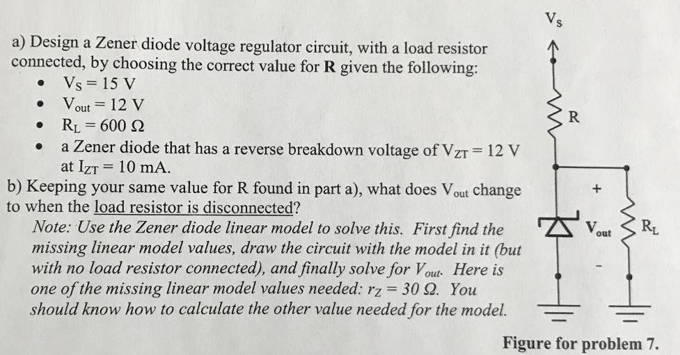 [Solved] Vs a) Design a Zener diode voltage regula SolutionInn