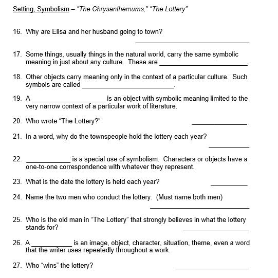 [Solved] Setting. Symbolism "The Chrysanthemums, SolutionInn