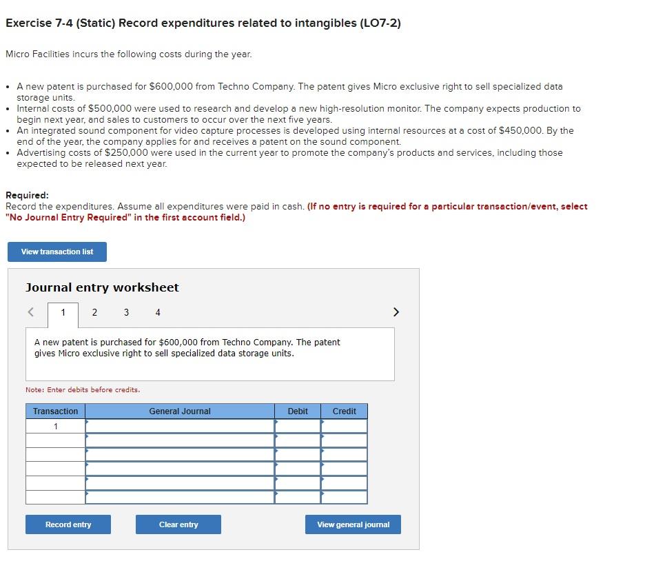 [Solved] Exercise 74 (Static) Record expenditures SolutionInn