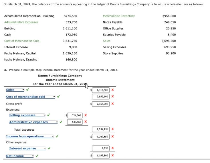 [Solved] On March 31, 20Y4, the balances of the ac SolutionInn