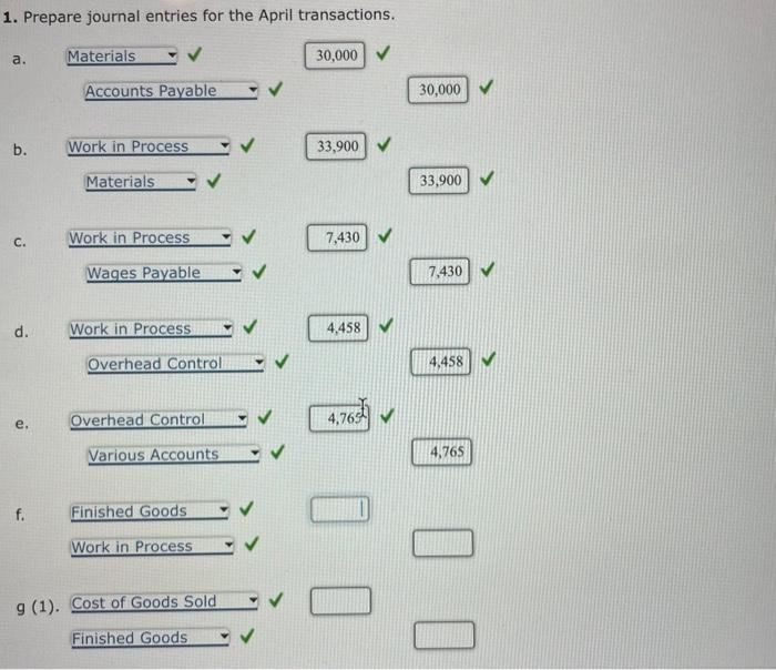 [Solved] Job Cost Flows, Journal Entries On April SolutionInn