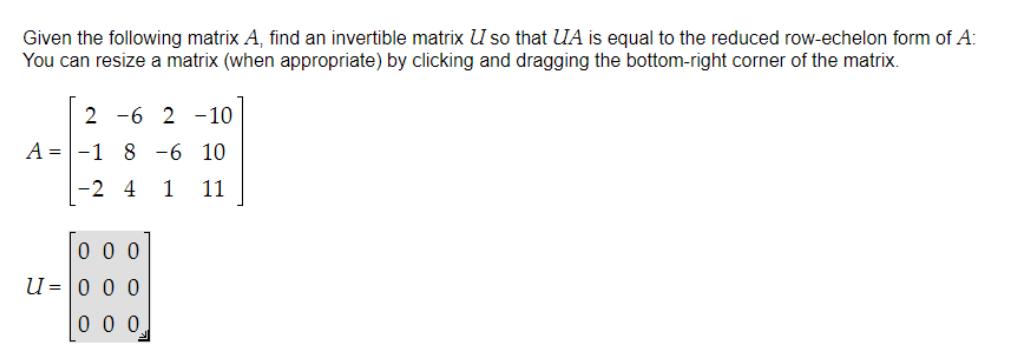 [Solved] Given the following matrix A, find an inv | SolutionInn